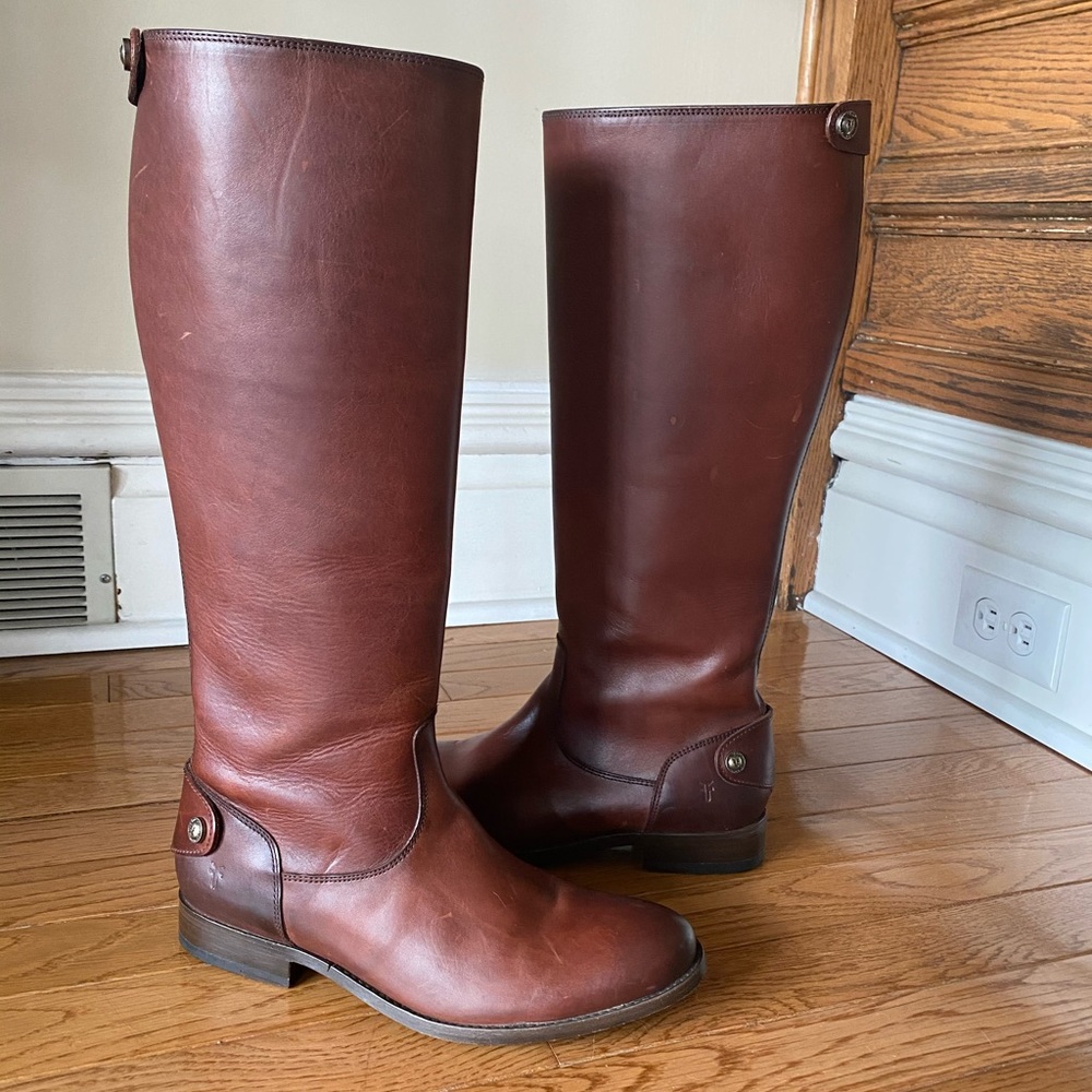 Frye Melissa Button Back Zipper Riding Boots sz 7